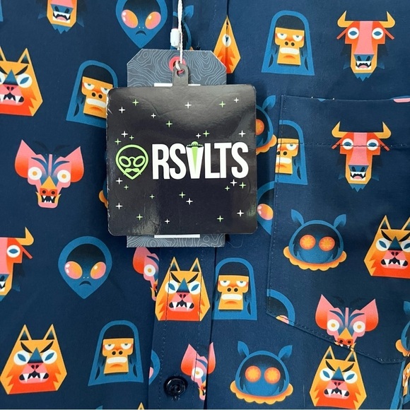 RSVLTS Supernatural Tales from the Cryptids Graphic Button Down Shirt NEW XS - Picture 4 of 13